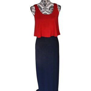 The Limited Dress Red Blue Long Maxi Sheath Size S NWT's